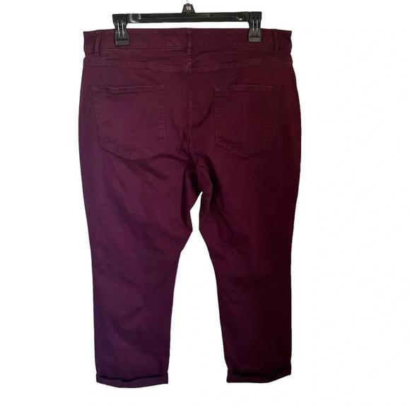 Coldwater Creek Maroon Crop Jeans size 16P women’s maroon denim - Picture 5 of 8